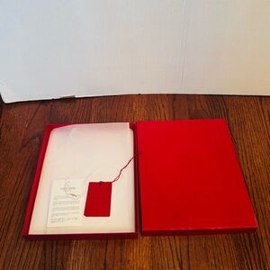 Valentino Red Scarf/ Gift Box , Tissue and Tags Appx Size 12"x10"x 1” *READ*